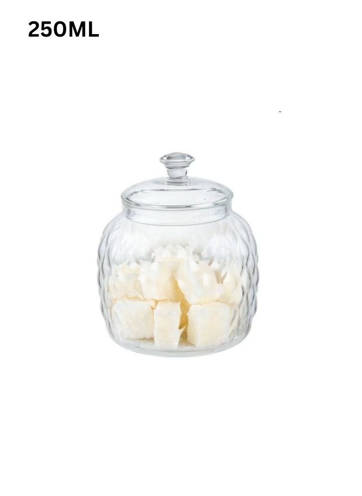 Premium Clear Glass Storage Jar with Lid – 250ml Candy & Sugar Container - Image 1